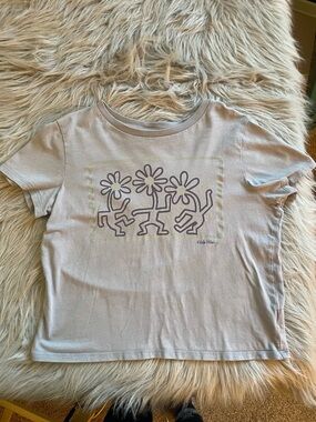 🐶GAP dark blue Graphic Flower-Dance Tee